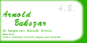 arnold bukszar business card
